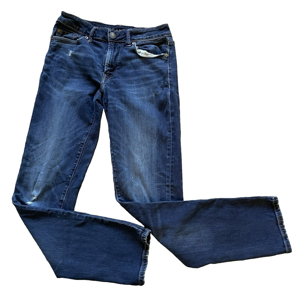 American Eagle Jeans Mens Next Level Flex Slim Distressed Denim Blue 30 X 34